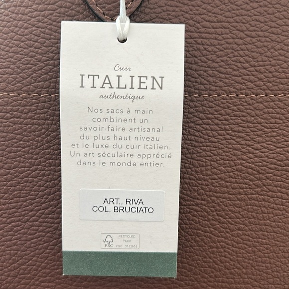 2047- Anna Paola Genuine Leather Brown Handbag Made In Italy NWT - Picture 9 of 12